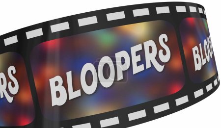 Bloopers Film Sorties de film Erreurs Cellules de bobine Illustration 3D