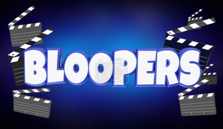 Téléchargez les photos : Bloopers Film Outtakes Film Clapper Boards Erreurs Gaffes Illustration 3D - en image libre de droit
