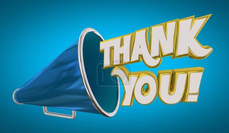 Photo for Thank You Bullhorn Megaphone Gratitude Appreciation Thanks for Your Help Efforts 3d Illustration - Royalty Free Image