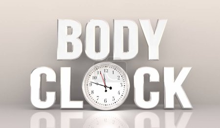 Téléchargez les photos : Horloge corporelle chronomètre biologique en cours d'exécution mode de vie sain Illustration 3D - en image libre de droit