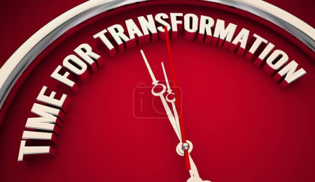 Téléchargez les photos : Le temps de la transformation Changement d'horloge Évoluer le renouvellement Illustration 3d - en image libre de droit