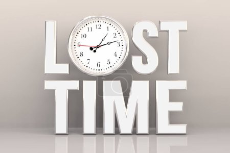 Foto de Reloj de tiempo perdido desperdiciado Retraso ineficiente quedarse sin ilustración 3d - Imagen libre de derechos