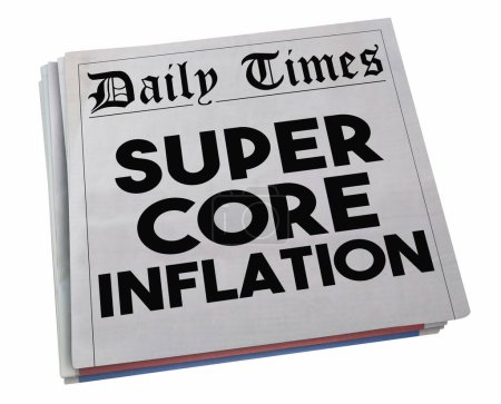 Téléchargez les photos : Supercore Inflation Newspaper Headline Hausse des prix Coûts Hausse Illustration 3D - en image libre de droit