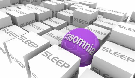 Photo for Insomnia Sleep Disorder Staying Awake All Night Alone Cant Fall Asleep 3d Illustration - Royalty Free Image