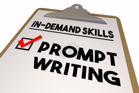 Prompt Writing AI Skills Generative Artifical Intelligence In-Demand Job Employee Work Checklist 3d Illustration