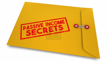 Téléchargez les photos : Secrets de revenu passif Enveloppe jaune Comment conseiller Gagner plus d'argent Illustration 3D - en image libre de droit