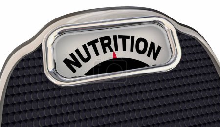 Échelle de nutrition Mangez intelligemment Meilleur équilibre alimentaire Perdre du poids Diète Illustration 3d
