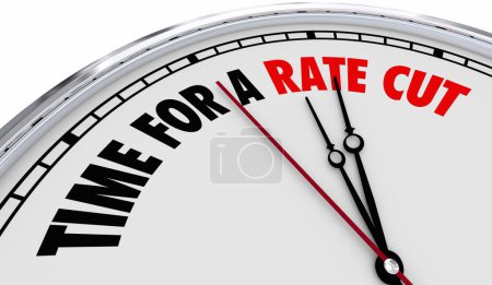 Time for a Rate Cut Clock Lower Interest Money Loan Reduction 3d Illustration