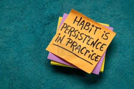 Photo for Habit is a persistence in practice - inspirational reminder note, personal development concept - Royalty Free Image