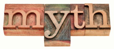 Photo for Myth - isolated word in letterpress wood type printing blocks stained colorful inks - Royalty Free Image