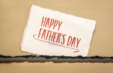 Téléchargez les photos : Happy father's day - handwriting on art paper, greeting card - en image libre de droit