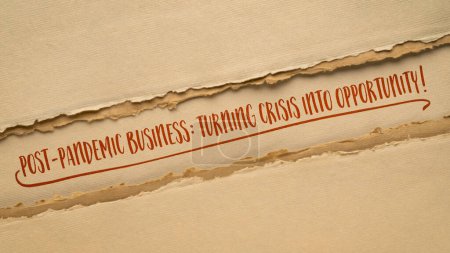 Foto de Post-pandemic business: turning crisis into opportunity - inspirational banner - Imagen libre de derechos