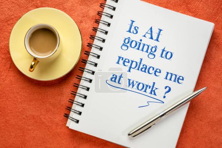 Photo for Is AI going to replace me at work? Concern and worry about innovations and job security. - Royalty Free Image