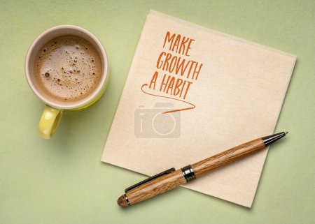 Photo for Make growth a habit, inspirational note, business and personal development concept - Royalty Free Image