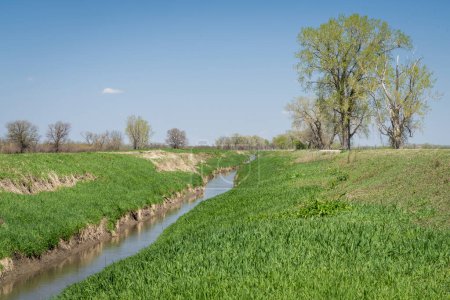 Téléchargez les photos : Fossé d'irrigation à Loess Bluffs National Wildlife Refuge, Missouri - en image libre de droit