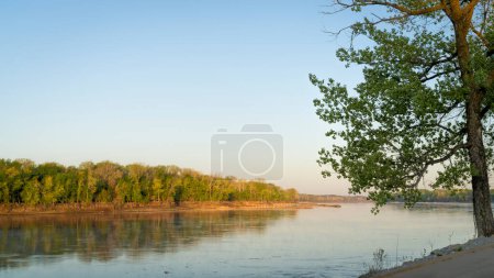 Photo for Calm spring sunrise over Missouri River at Dalton Bottoms - Royalty Free Image