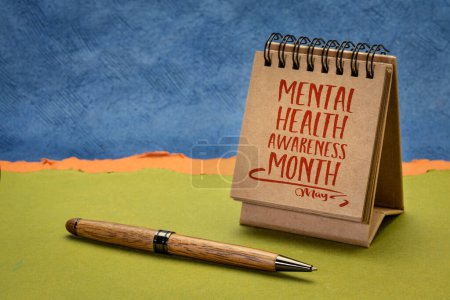 Photo for Mental health awareness month, May - a note in a desktop calendar - Royalty Free Image