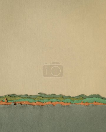 Téléchargez les photos : Paysage abstrait de papier dans des tons pastel - collection de papiers d'art faits à la main - en image libre de droit