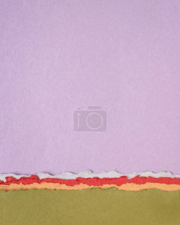 Foto de Paisaje abstracto de papel en tonos pastel rosados y verdes - colección de papeles de trapo hechos a mano - Imagen libre de derechos