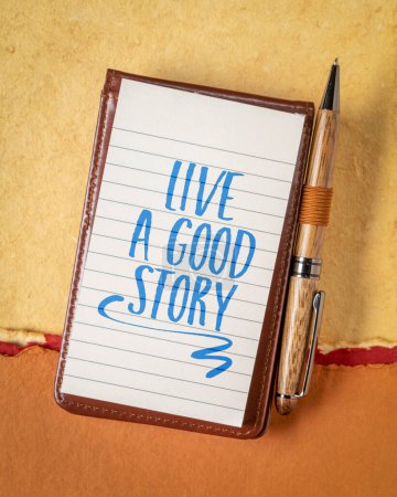 Photo for Live a good story - inspirational note or reminder in a small journal - Royalty Free Image