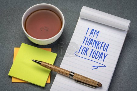 Photo for I am thankful for today - positive handwriting in a notebook or journal - Royalty Free Image