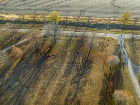 Téléchargez les photos : Fort Defiance State Park au confluent des rivières Mississippi et Ohio près du Caire Illinois, vue aérienne fin novembre - en image libre de droit