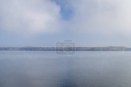 Photo for Foggy November morning over the Tennessee River at Colbert Ferry Park, Natchez Trace Parkway - Royalty Free Image