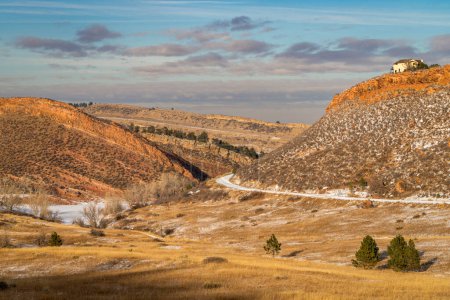 winter landscape of Colorado foothills - Horsetooth Mountain Open Space