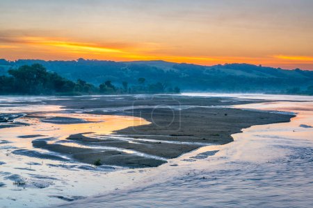 niobrara Nationaler malerischer Fluss in nebraska Sandhügeln, Sommerlandschaft im Morgengrauen
