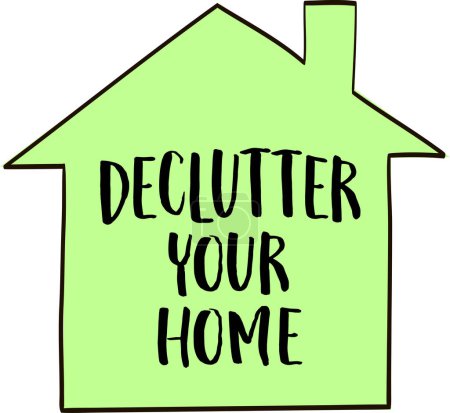 Téléchargez les illustrations : Declutter votre maison rappel motivationnel, croquis vectoriel, concept de simplicité et de minimalisme - en licence libre de droit