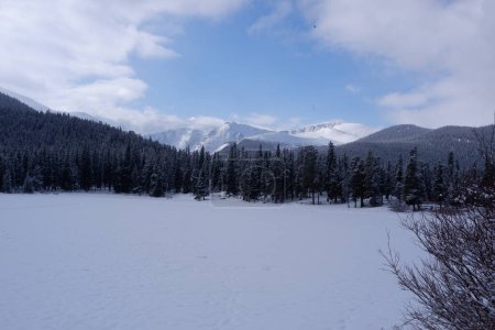 Foto de Foto de Mount Blue Sky en Rocky Mountain National Park en el norte de Colorado, Estados Unidos durante el invierno. - Imagen libre de derechos