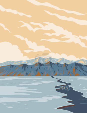 Illustration for WPA poster art of Bylot Island within Sirmilik National Park located in Qikiqtaaluk, Nunavut in Canada in works project administration or federal art project style. - Royalty Free Image