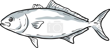 Téléchargez les illustrations : Moins d'amberjack poisson golfe du Mexique dessin animé - en licence libre de droit