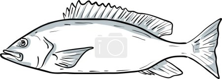 Téléchargez les illustrations : Silk Snapper Fish Golfe du Mexique dessin animé - en licence libre de droit