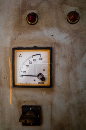 Photo for Voltage Meter on Old Electrical Control Panel - Royalty Free Image