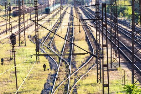 Railways Tracks with overhead wiring