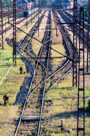 Railways Tracks with overhead wiring