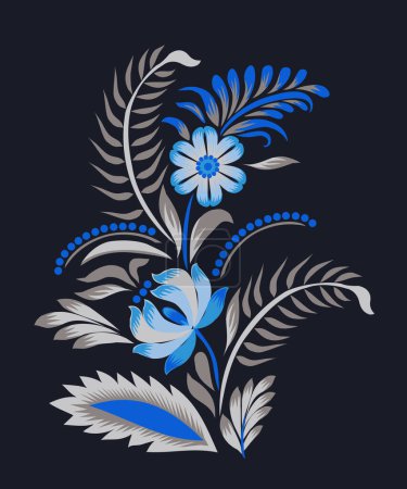 Téléchargez les photos : Carte peinte vectorielle avec ornement ukrainien, Petrikovskaya peinture avec des fleurs pour la conception - en image libre de droit