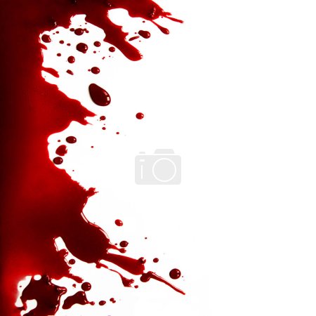Photo for Close up view bright art blade cut stab evil anger psycho human spooky fear life assault. Dark sin scare shock hurt flow pour smear kitchen torture aggres abus assassin thriller paper floor text space - Royalty Free Image