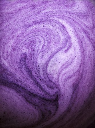 Close up macro bright light vinous wet thick healthy sweet air round circle spiral spot stain drink meal concept. Past art design dark color fresh juicy soft spa oil gel sud spume text space top view