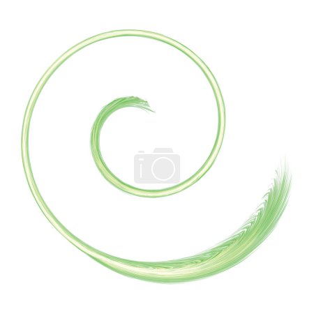 Illustration for Bright circle fantasy midpoint feather drawing shape design. Big fuzzy magic sphere form effect in modern artist cartoon creative line style. Lime color motley power boom ball symbol on fond for text - Royalty Free Image