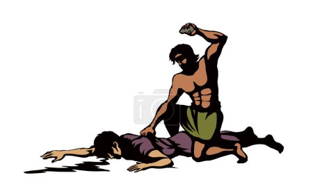Illustration for Cain and Abel. Vector drawing - Royalty Free Image