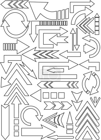 Photo for Set arrow hand drawn doodle style - Royalty Free Image