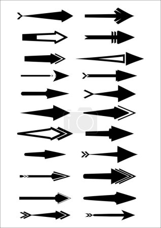 Photo for Arrows icon set. Black and white. - Royalty Free Image