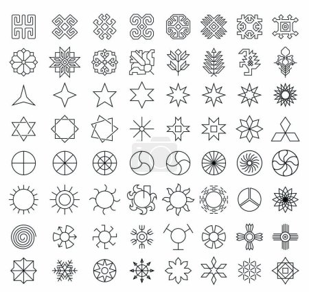 Illustration for Set of monocrome geometric shapes - Royalty Free Image