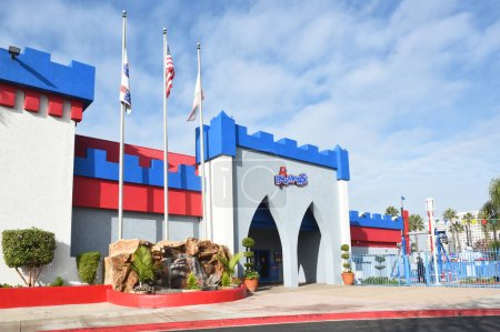Photo for IRVINE, CALIFORNIA - 4 DEC 2022: Boomers is a national amusement center chain featuring mini-golf, go-karts, bumper boats, rides, batting cages and arcade games. - Royalty Free Image