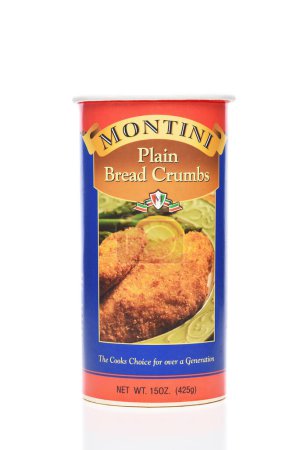Photo for IRVINE, CALIFORNIA - 27 MAR 2023: A 16 ounce box of Montini Plain Bread Crumbs - Royalty Free Image