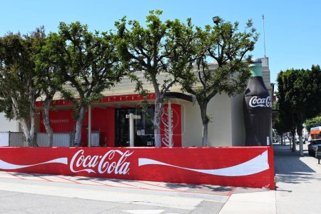 Photo for LOS ANGELES, CALIFORNIA - 17 MAY 2023: Coca-Cola Bottling Co plant on Central Avenue in South LA. The building resembles an ocean liner inside and out - Royalty Free Image