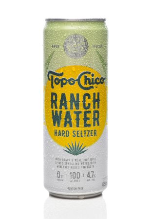 Photo for IRIVNE, CALIFORNIA - 29 MAY 20223: A can of Topo Chico Ranch Water Hard Seltzer. - Royalty Free Image