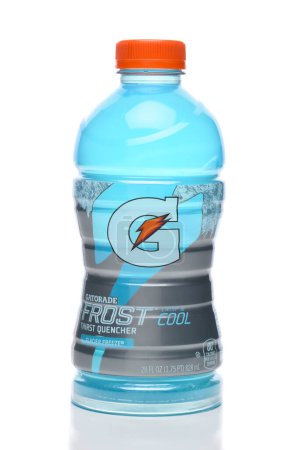 Photo for IRIVNE, CALIFORNIA - 29 MAY 20223: A bottle of Gatorade Frost Thirst Quencher Glacier Freeze. - Royalty Free Image